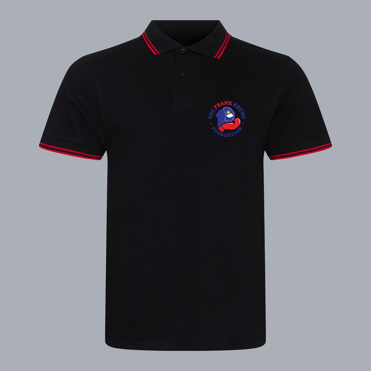 Unisex Stretch Tipped Polo - Frank Bruno Foundation Round Logo - The ...