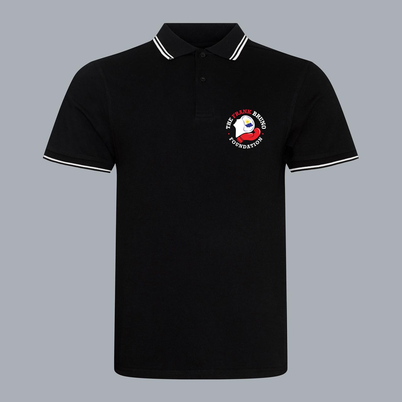 Unisex Stretch Tipped Polo - Frank Bruno Foundation Round Logo - The ...