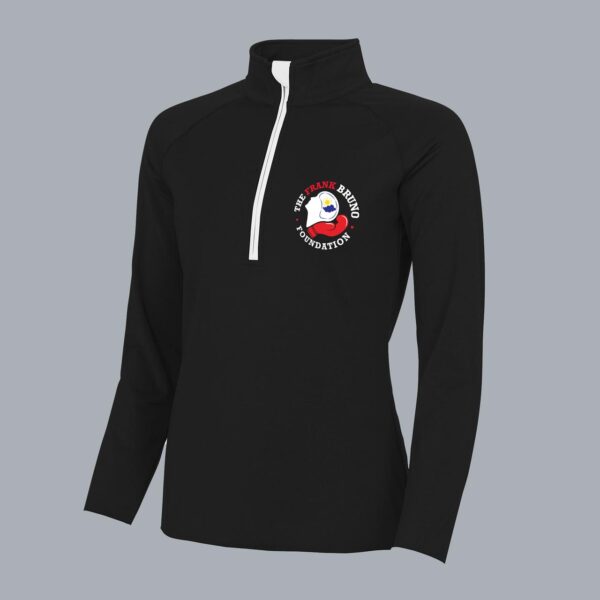 Ladies Cool Half Zip Sweat - Frank Bruno Foundation Round Logo - Image 2