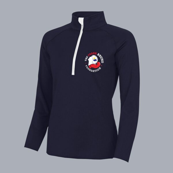 Ladies Cool Half Zip Sweat - Frank Bruno Foundation Round Logo - Image 5